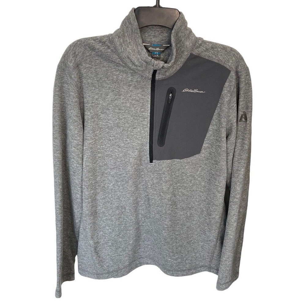 Eddie Bauer First‎ Ascent Men’s Quarter Zip Fleece Pullover Gray Size Medium